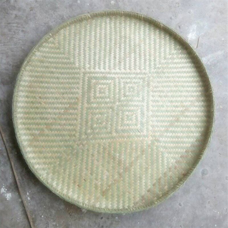 竹编制品簸箕全竹子传统圆形簸箕加固无孔簸箕家用纯手工晾晒装饰