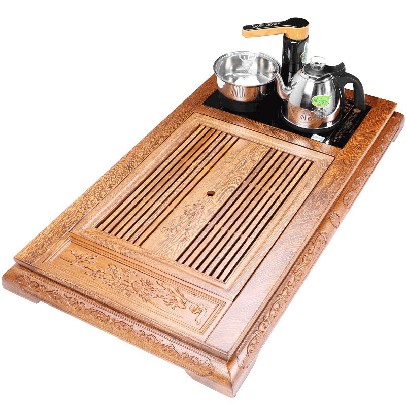 鸡翅木大号实木茶盘全自动茶台一体式烧水功夫高档家用茶具套装