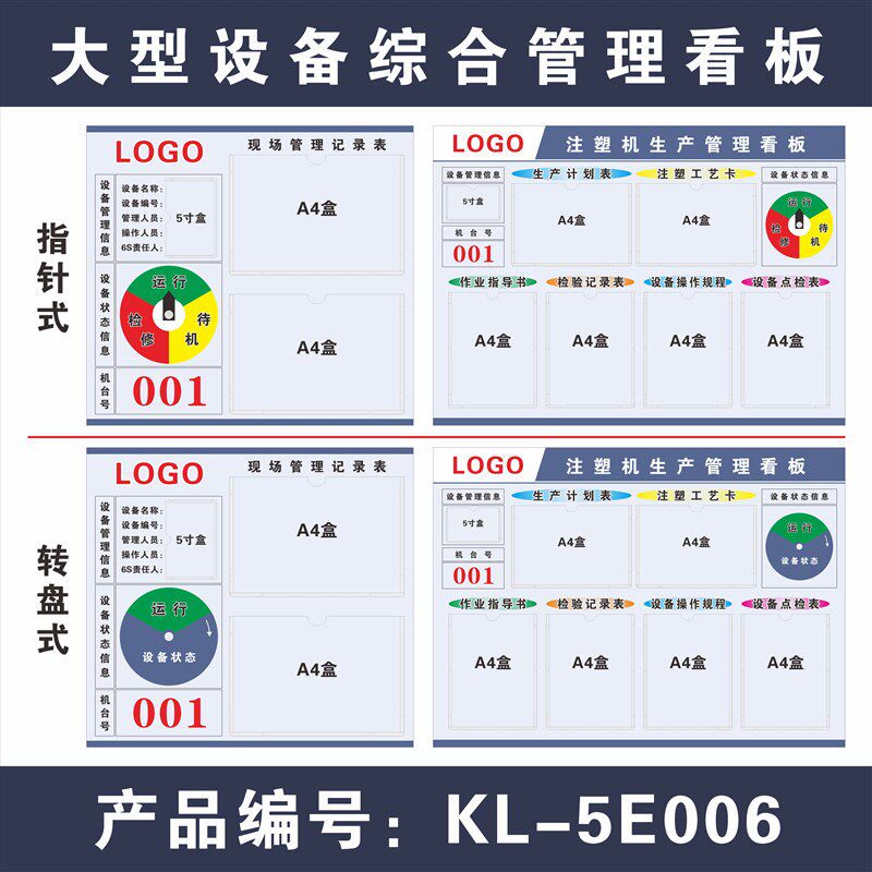 注塑机管理标识大型设备管理仪器管理标识设备状态牌设备看板定做