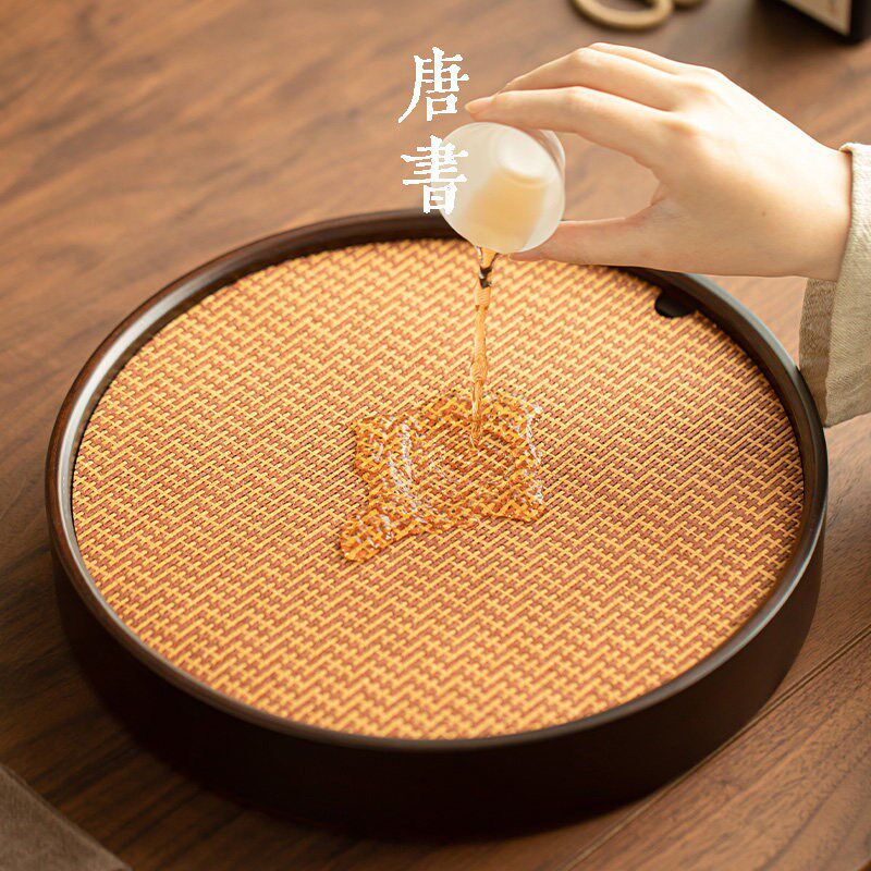 竹编茶盘家用简约功夫茶具蓄水茶台茶托创意大小号干湿茶盘茶托盘