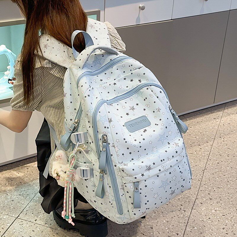 小清新轻便休闲书包初中生女生高中学生双肩包大学生旅行通勤背包
