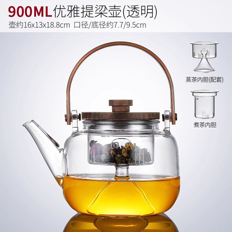 唐丰围炉煮茶专用茶壶中式配件玻璃壶家用电陶炉煮茶壶炭火烤茶壶