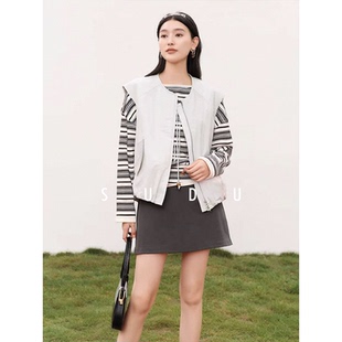 SUDU素都2026春季极简通勤层次感穿搭廓形马甲女休闲松弛气质上衣