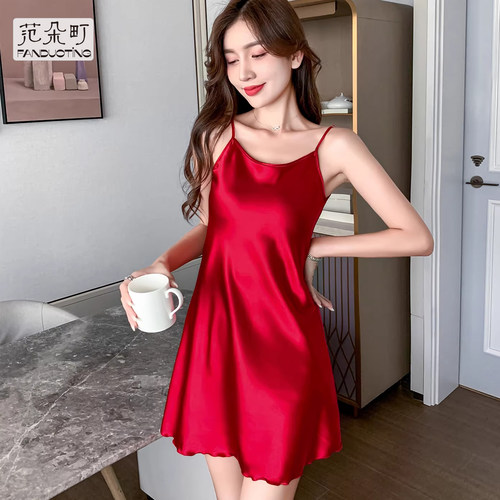 冰丝睡衣范朵町女款冰丝夏季