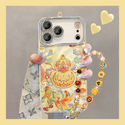 锦鲤葫芦手链适用iphone17air苹果手机壳15promax国风16羽纱14/13