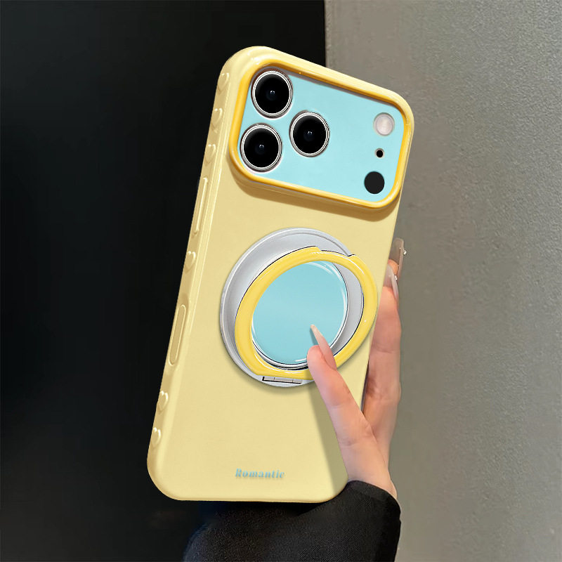 多巴胺撞色适用17promax苹果手机壳iphone15旋转支架16硅胶14韩国