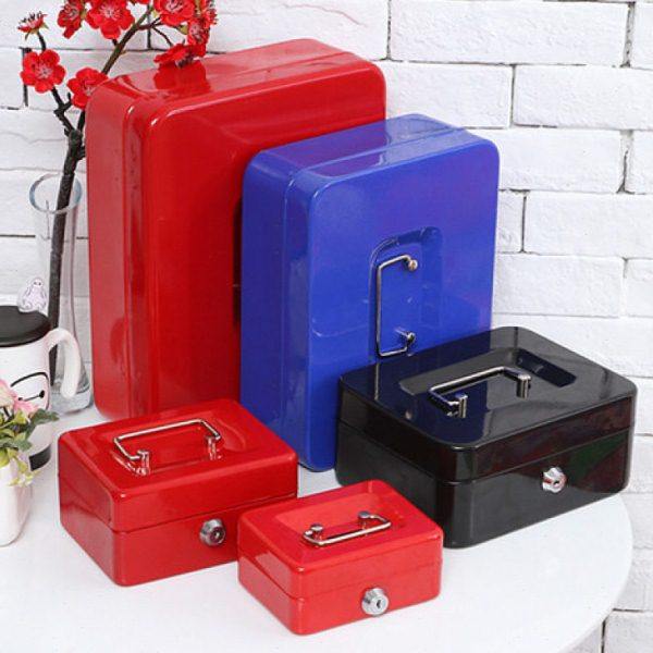 新防火储物盒带锁小收纳铁盒家用保险箱小型迷你钱箱手提保管,收纳整理,首饰盒,淘宝优惠券,粉丝福利购,淘宝优惠卷