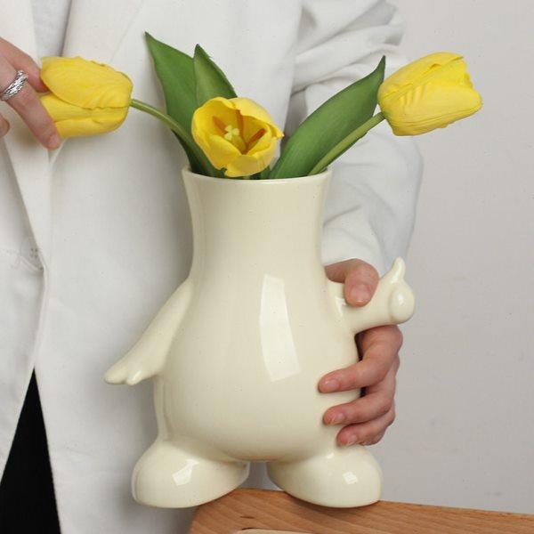 贝汉美陶瓷花级感摆件家居客厅插花餐桌电视柜家居装饰品,家居饰品,花瓶,淘宝优惠券,粉丝福利购,淘宝优惠卷