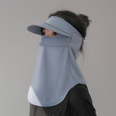 防晒面罩帽子一体护颈女夏带檐护耳遮阳全脸防紫外线透气冰丝脸罩