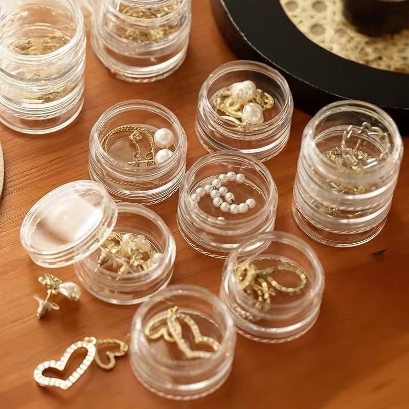 便携首饰收纳盒耳环耳钉项链防氧化收纳盒子饰品整理神器透明药盒