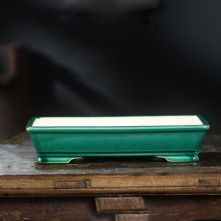 紫砂花盆长方形陶瓷盆景盆新中式马槽盆中国风开片釉陶盆觅陶乡