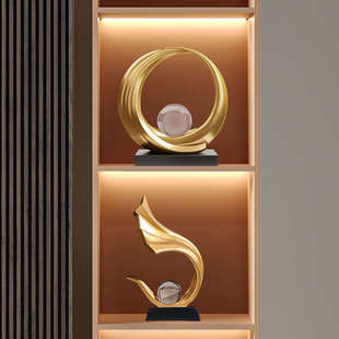 财源滚滚摆件轻奢高档酒柜装饰品客厅电视柜办公室高级感小众柜子