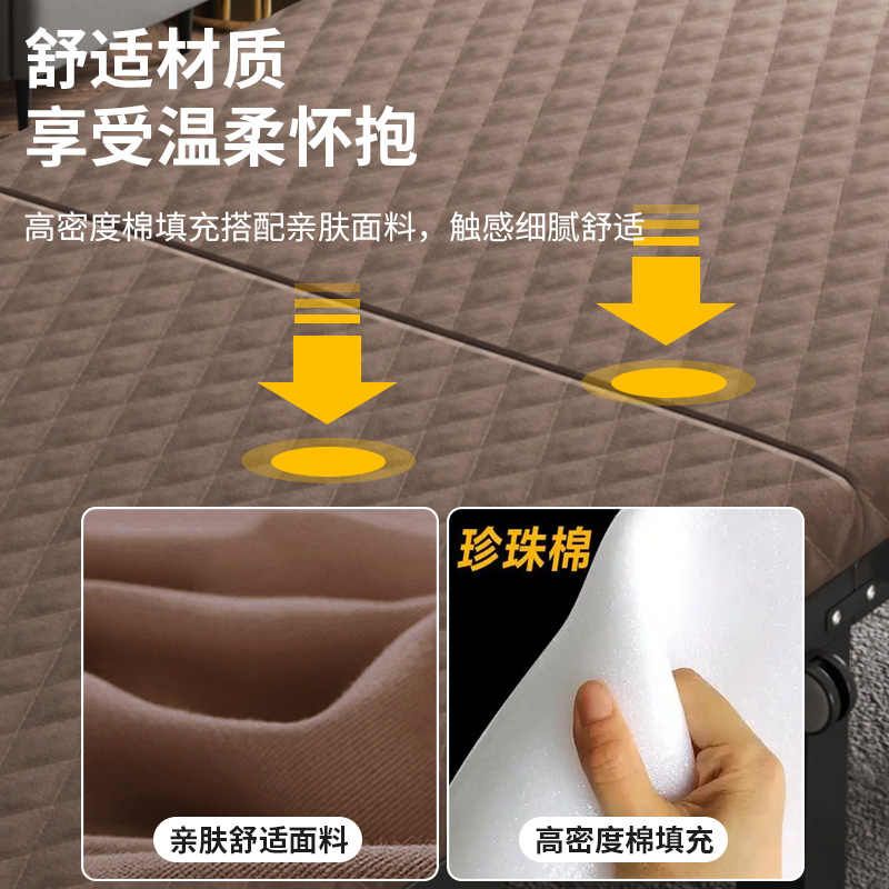 床边加宽拼接床儿童大人可睡铁艺软包侧边床加固折叠单人床可移动图片