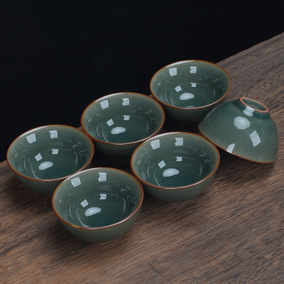 功夫茶具茶杯冰裂纹陶瓷小杯子个人杯主人杯单杯品茗杯小茶杯茶盅