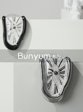 简约创意时钟挂钟摆件客厅书架样E板房办公室家居软装饰品摆设