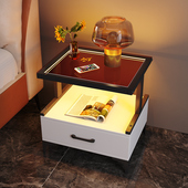 床头柜简约卧室床边小型储物柜A网红is风 铁艺轻奢床头置物柜