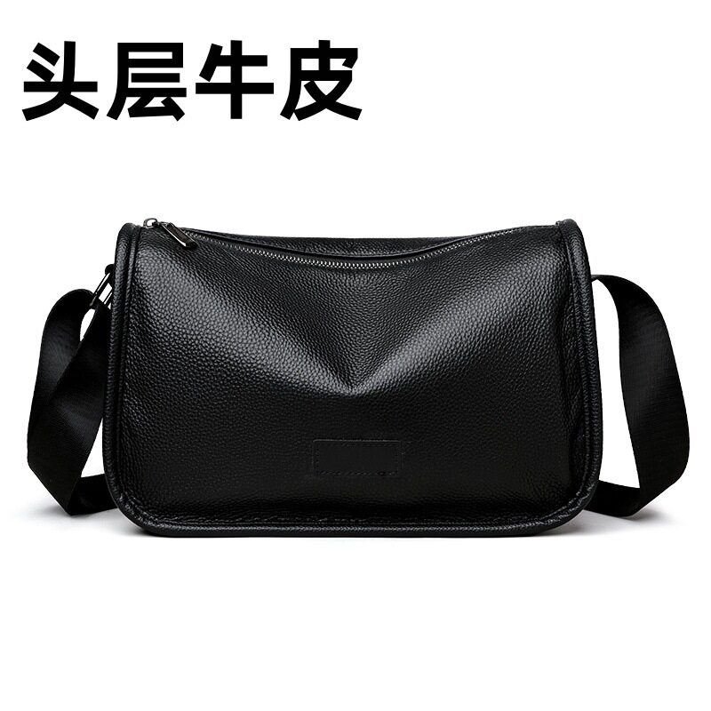 仅亏一天新款 真皮男士斜挎包头层牛皮单肩包商务大容量休闲男包