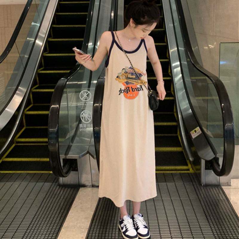 韩版夏季天睡衣女宽松背心性感吊带睡裙棉甜美可爱家居服可外穿