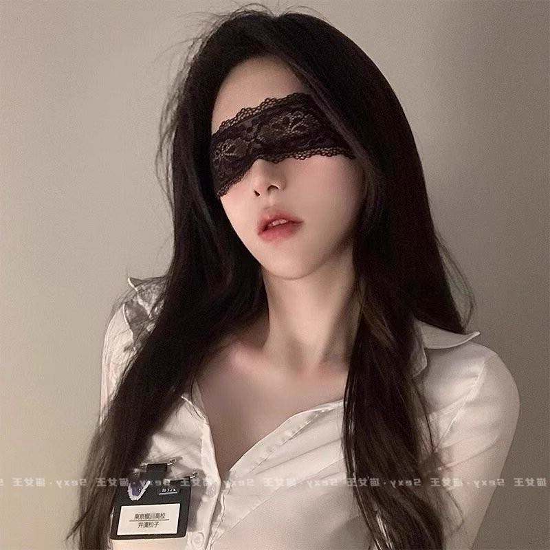 高颜神秘感*蒙眼蕾丝眼罩情调丝带遮眼禁欲系猫女兔女郎发箍发饰