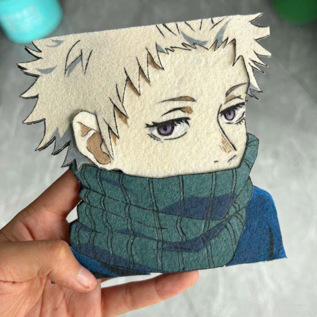 新款自制高颜值不织布成品咒术战回周边狗卷棘绝美钥匙扣包包挂件