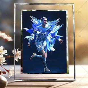 曼城太子福登周边海报照片定制摆件水晶玻璃相框桌面宿舍diy摆台