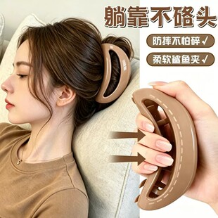 软硅胶鲨鱼夹发量大发夹安全不硌头抓夹女高级感后脑勺盘发夹头饰
