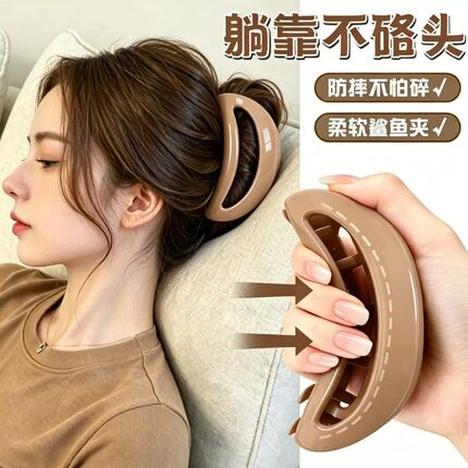 软硅胶鲨鱼夹发量大发夹安全不硌头抓夹女高级感后脑勺盘发夹头饰