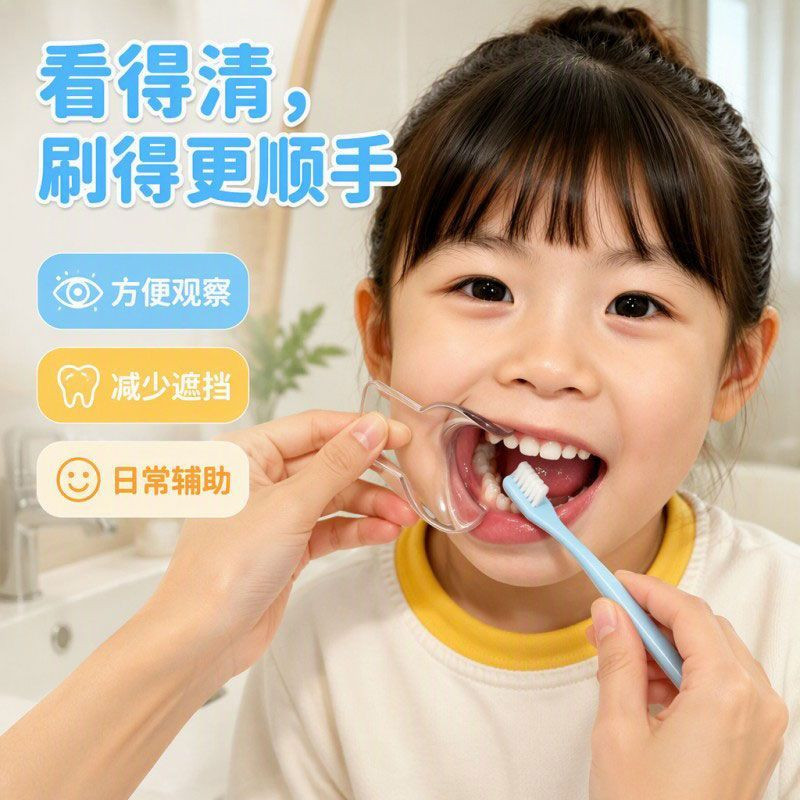 儿童刷牙辅助器刷口腔扩口器宝宝刷牙神器刷牙齿污垢清洁工具