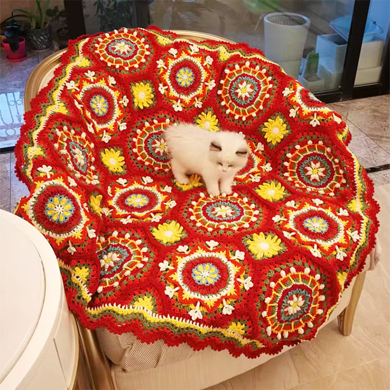 拉韦纳拼花毯子毛线材料包DIY手工钩针编织沙发坐垫盖毯,服饰配件/皮带/帽子/围巾,DIY编织材料包,淘宝优惠券,粉丝福利购,淘宝优惠卷