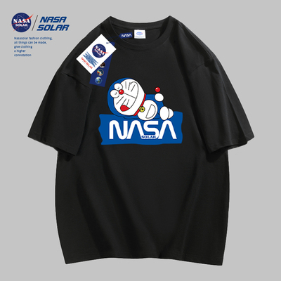 NASA潮牌爆款美式街头风印花短袖圆领套头休闲百搭日常T恤衫XG