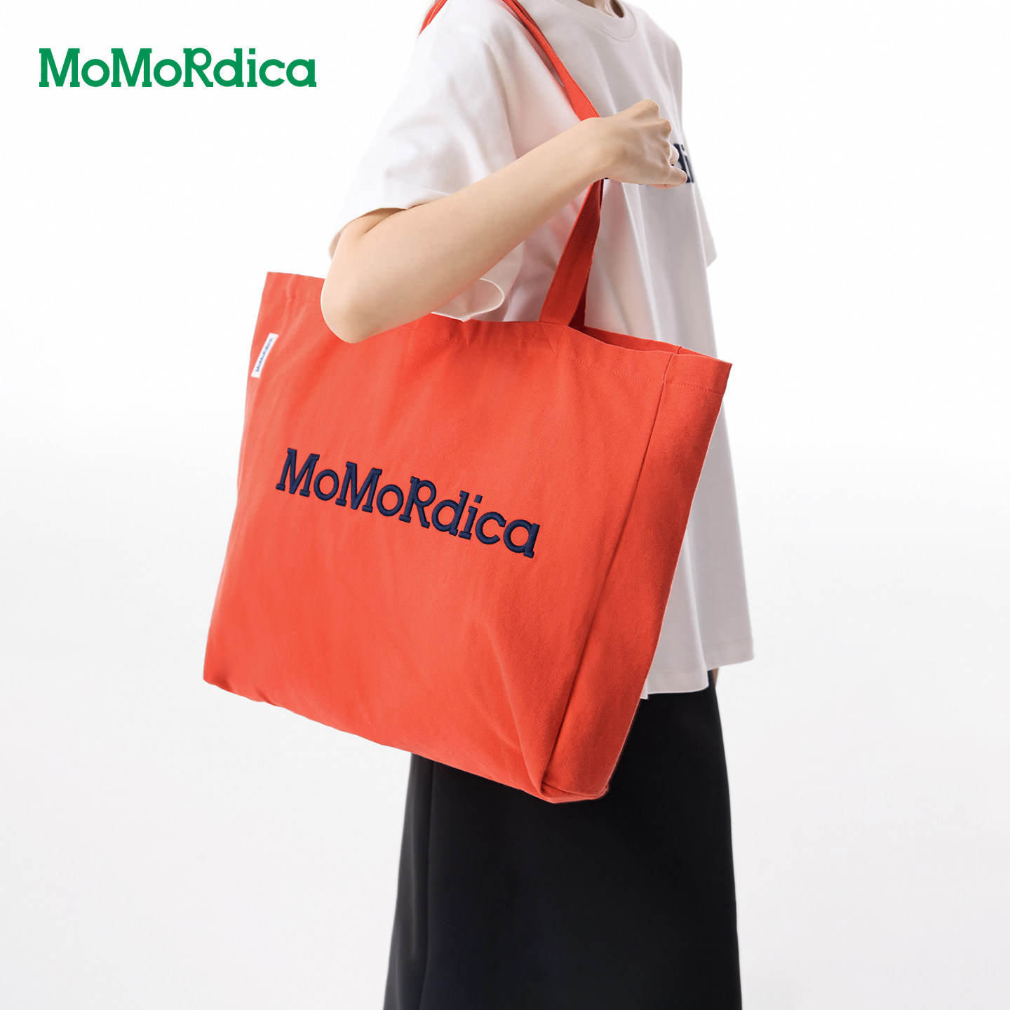 MoMoRdica  单肩帆布包简约帆布托特包100棉通勤必备包包多色可选