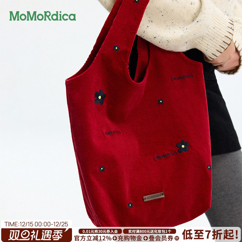 Momordica2025秋季新款复古百搭通勤单肩包时尚都市风棉