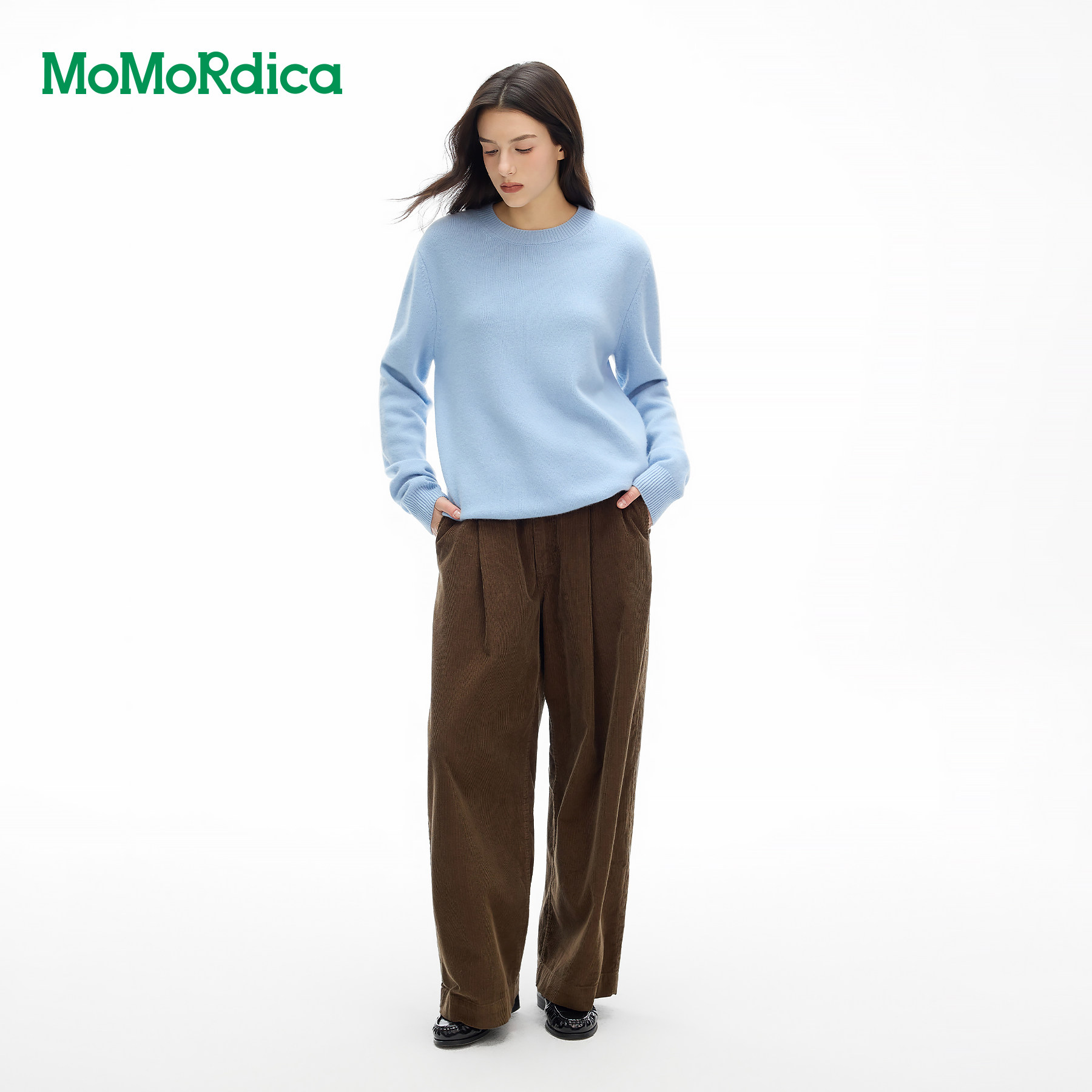 Momordica绣花宽松时尚通勤毛衣