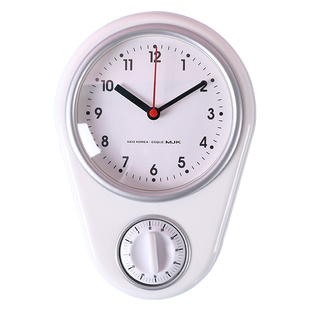 厨房防水挂钟免打孔浴室专用挂墙迷你静音小钟表冰箱贴计时器闹钟