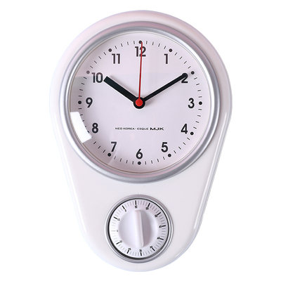 厨房防水挂钟免打孔浴室专用挂墙迷你静音小钟表冰箱贴计时器闹钟