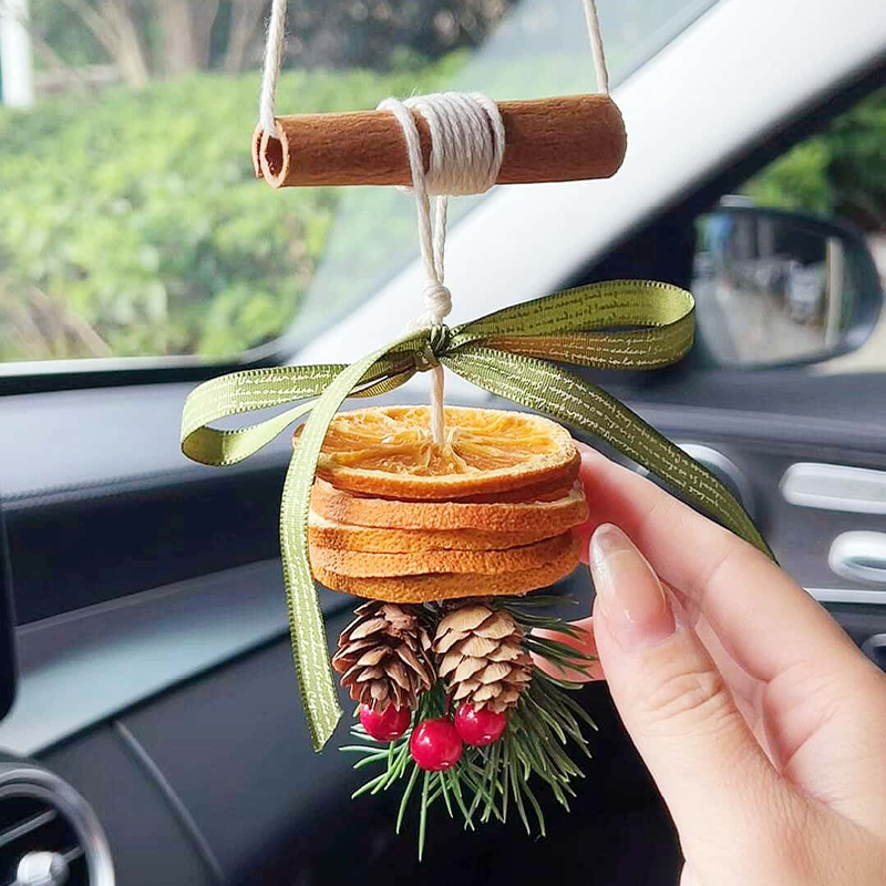 圣诞节橙片汽车载挂件植物墙壁创意手工DIY材料包装饰品节日礼物