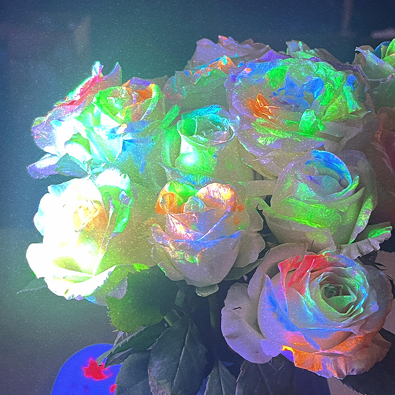 夜光水晶玫瑰花束装饰荧光丙烯颜料手工DIY材料创意礼物女生朋友