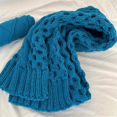 日剧初恋蓝围巾手工diy毛线材料包冬季自制编织礼物围脖送男朋友