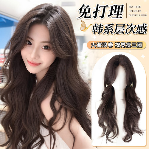 艾雪梦夏季薄款大波浪假发全头套