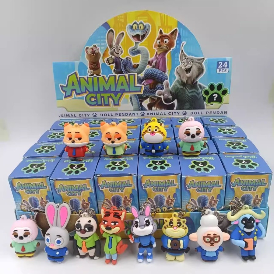 24盒疯狂动物城盲盒公仔挂件手办洞洞乐儿童抽奖礼品学生奖励礼物