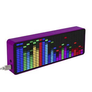 炫彩RGB音乐频谱显示器LED拾音氛围灯电子时钟声控感应频谱节奏灯