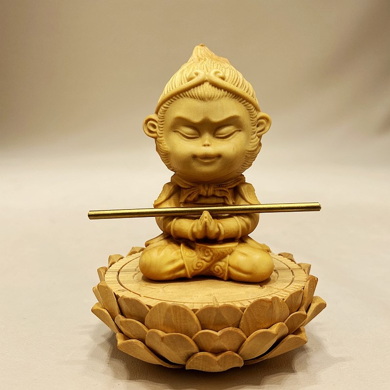 小叶黄杨木站坐佛像底座佛堂摆件神佛加高莲花型圆形家居清仓特价