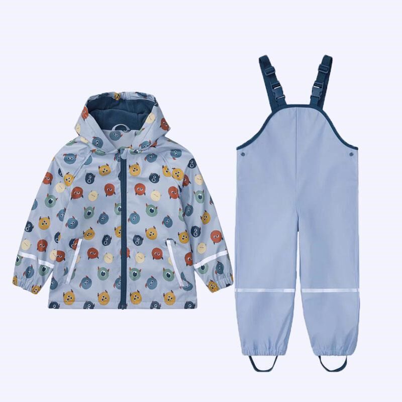 儿童雨衣雨裤分体套装加厚幼儿园加绒防水PU男童女童防雨外套环保