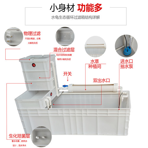 特大纯白色养龟箱塑胶周转箱过滤养龟缸乌龟养殖箱家用龟缸养龟箱