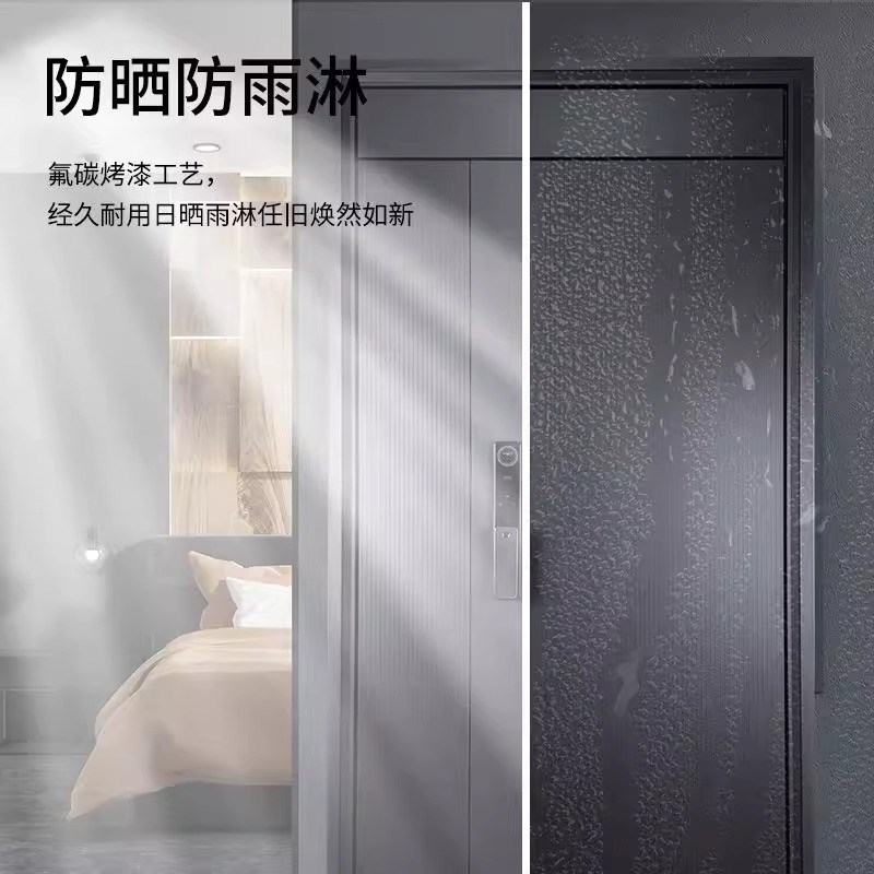 防盗门进户门猫眼家用不锈钢智能指纹密码锁通风门现货甲级入户门