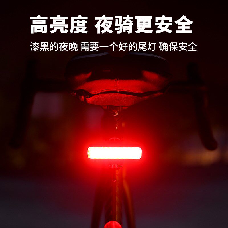 塔斯队长自行车灯尾灯公路山地车破风警示灯防水充电后灯单车装备