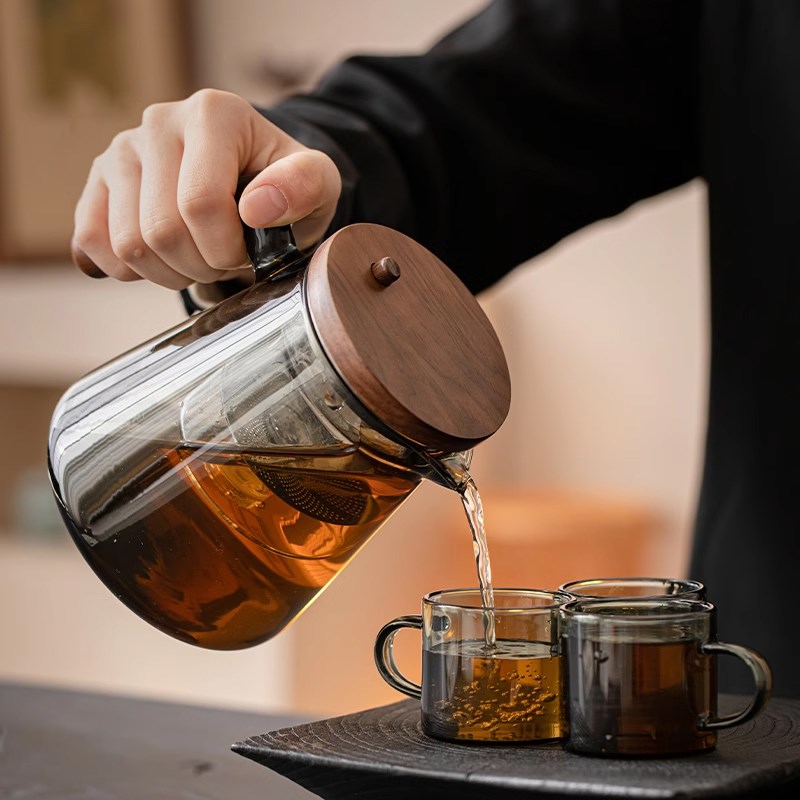 玻璃泡茶壶2025新款飘逸杯按压式一键茶水分离滤茶耐高温茶具套装