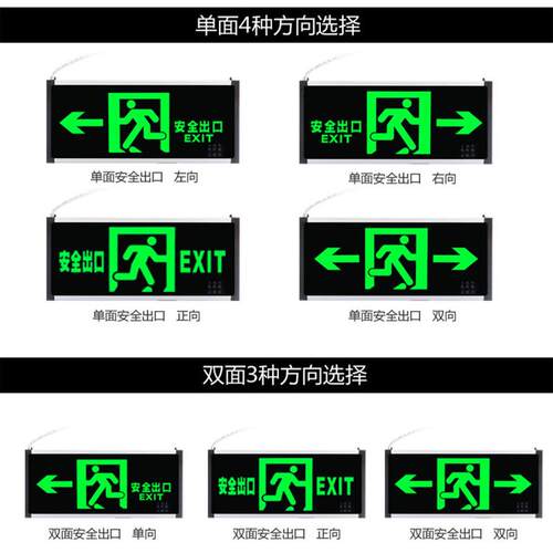 消防应急灯安全出口指示牌二合一led插电紧急疏散逃生通道标志灯