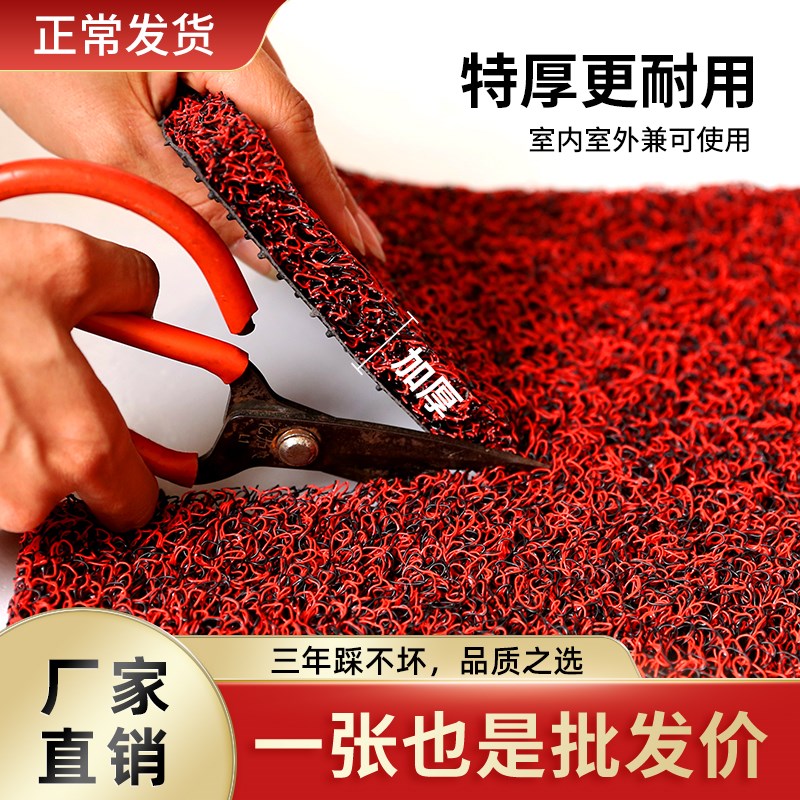 丝圈脚垫自由剪裁门口入门地垫塑料加厚防滑门厅地毯汽车脚垫定制