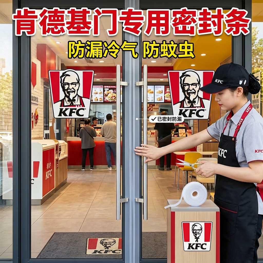 肯德基门专用密封条门窗防漏冷气防尘玻璃门缝防风门底下边挡水条